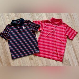 Nike Golf + Under Armour Polo Golf Shirts Dri Fit Performance Youth Boys Large L